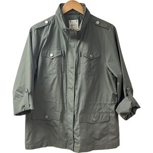 Neutral Safari Earthy STYLE & CO Womens Hooded Utility Jacket SZ PL Olive Green